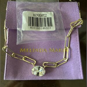 Melinda Maria Gold Samantha Chain Necklace with Crystal Pendant